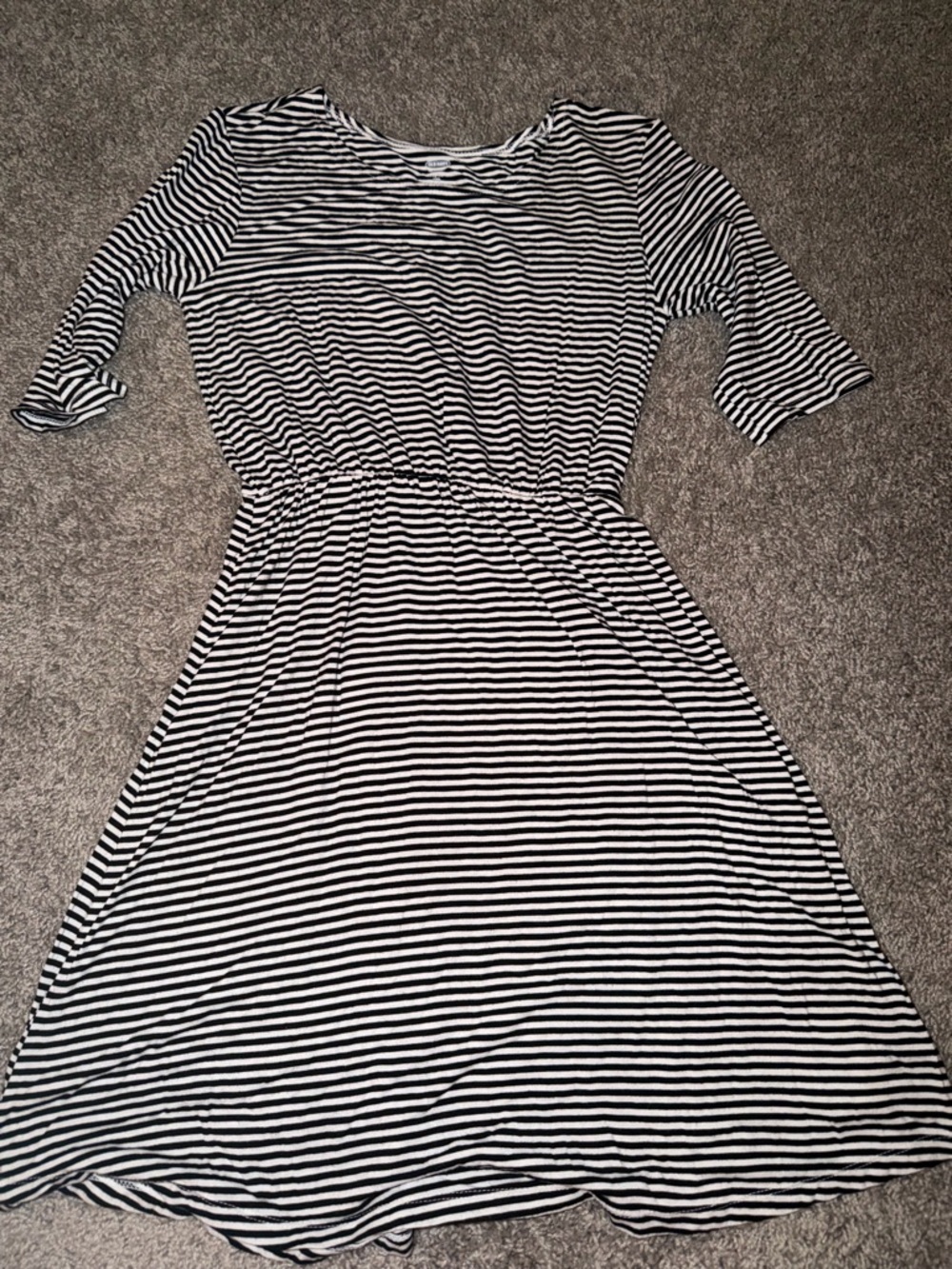 Old Navy Black and White Striped Casual Dress